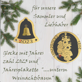 Glocke mit Jahreszahl und Jahresplakette 2023