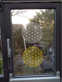 Fensterbild Blume des Lebens Edelstahl 200mm
