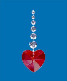 Herz rot 35mm mit Perlen