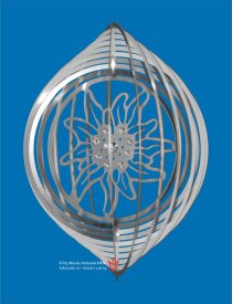 Spirale Edelweiß Edelstahl 112mm mit Steinchen