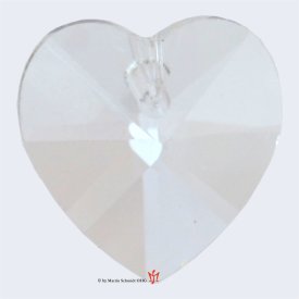 Spirale Herz  Edelstahl 110mm mit Kristallherz 14mm klar