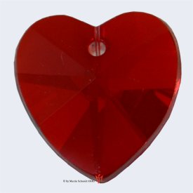 Spirale Herz  Edelstahl 110mm mit Kristallherz 14mm rot