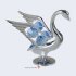 Schwan, Tischschmuck, verchromt, 75mm hellblau