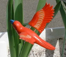 Blumenstecker Papagei