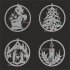 Weihnachtsmotive, rund, Edelstahl sortiert 65mm