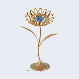 Sonnenblume mitf Kristall blau 95mm