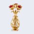 5 Tulpen in Vase Kristalle rot 115mm