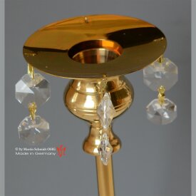 Kerzenmanschette mit Kristallst. Messing verg.65mm